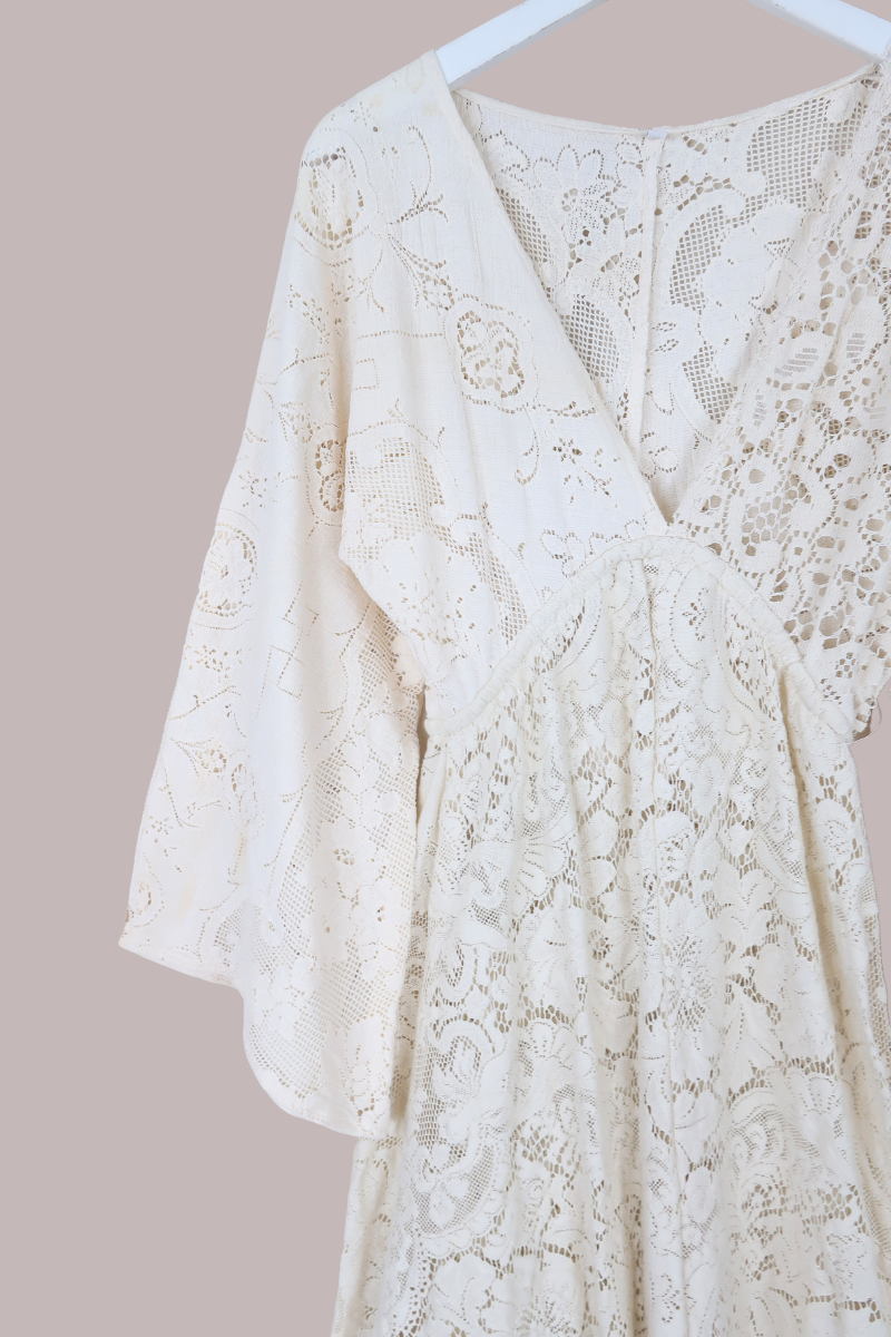 Giselle Maxi Dress in Renaissance Cream Lace - Size XS