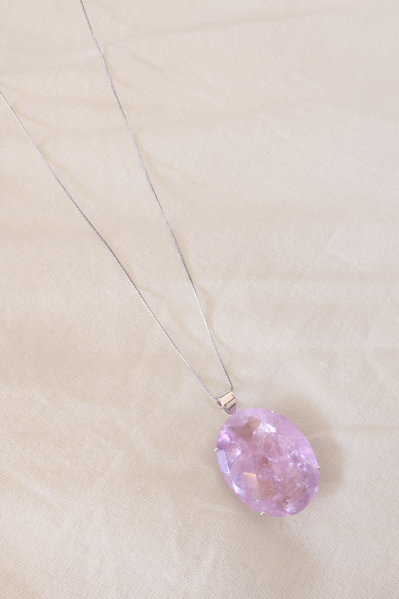 Glistening Amethyst Silver Plated Necklace