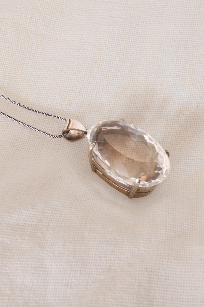 Glistening Quartz Silver Plated Necklace