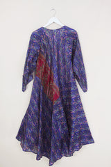 Goddess Dress - Violet Winding Paisley - Vintage Silk - Free Size by All About Audrey