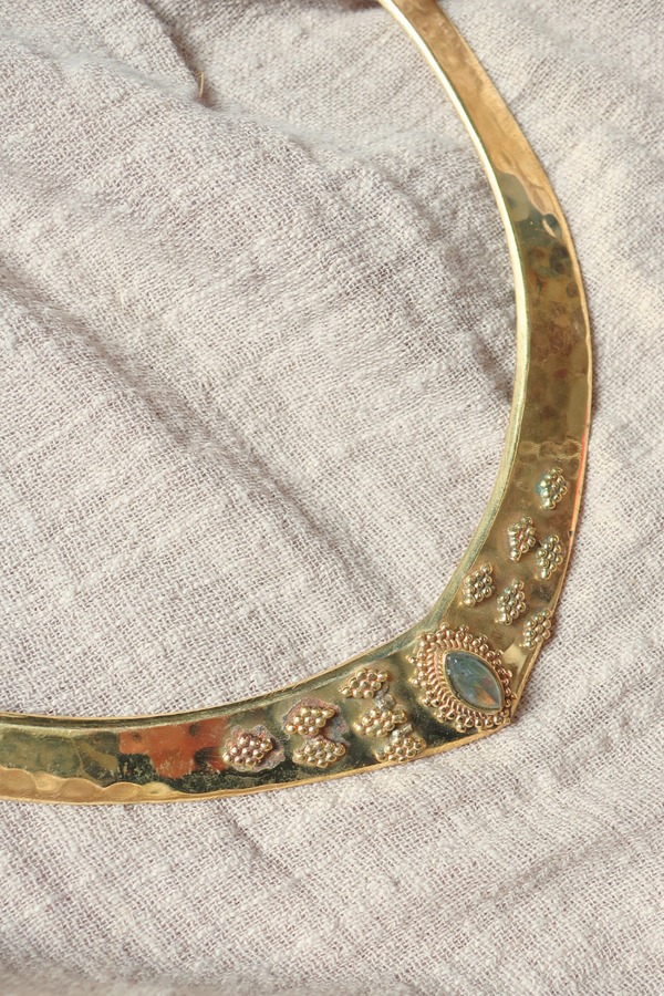 Wanda Torque Necklace in Gold with Marbled Tourmaline