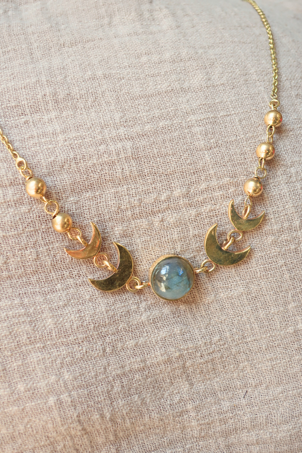 Andromeda Choker Necklace in Gold with Marbled Tourmaline