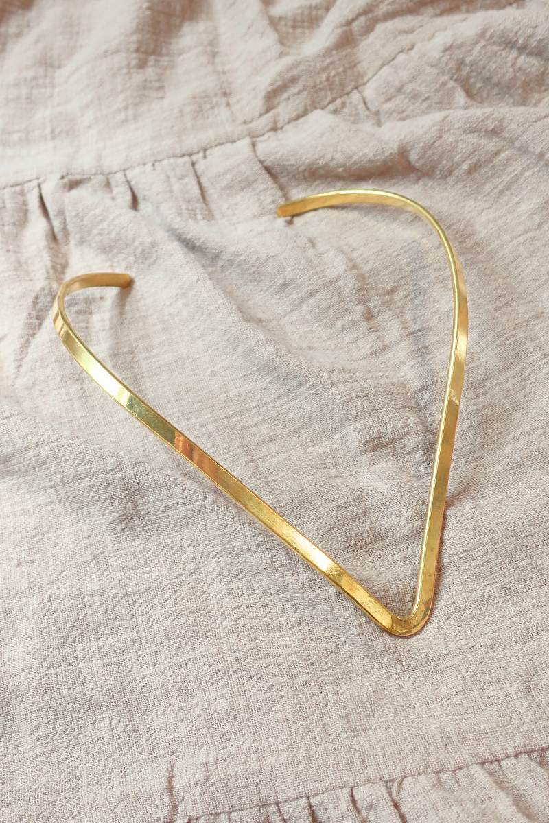 Wishbone Torque Necklace in Gold