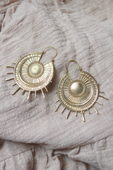 Sunrise Disc Earrings in Gold Plated Brass