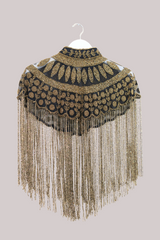 Waterfall Beaded Fringe Cloak in Gold Leaf