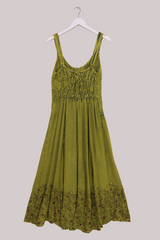 Indian Embroidered Corset Maxi in Lime Floral By All About Audrey