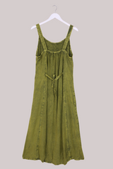 Indian Embroidered Strappy Maxi in Lime Green