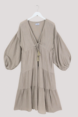 Gypsophila Midi Dress in Stone by All About Audrey