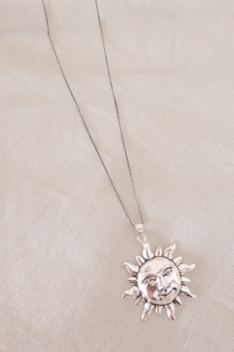 Heatwave Sun Silver Plated Necklace