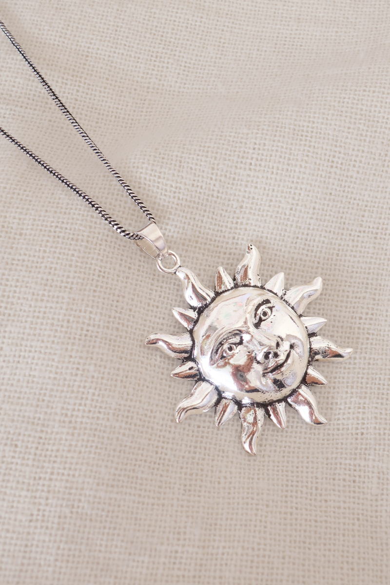Heatwave Sun Silver Plated Necklace