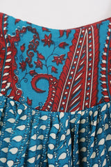 Honey Mini Dress - Embroidered Rust & River Paisley - Vintage Indian Sari - Free Size