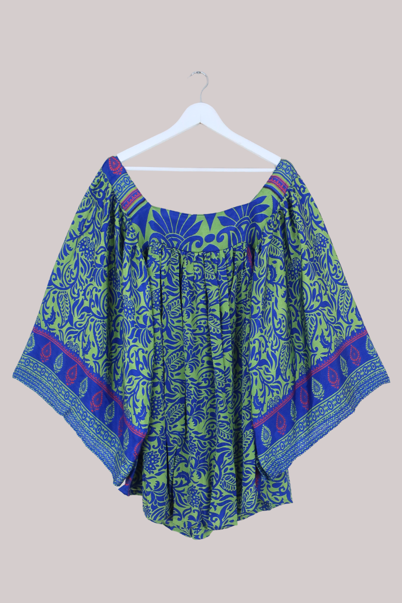 Honey Top in Vintage Lime & Sapphire - Free Size