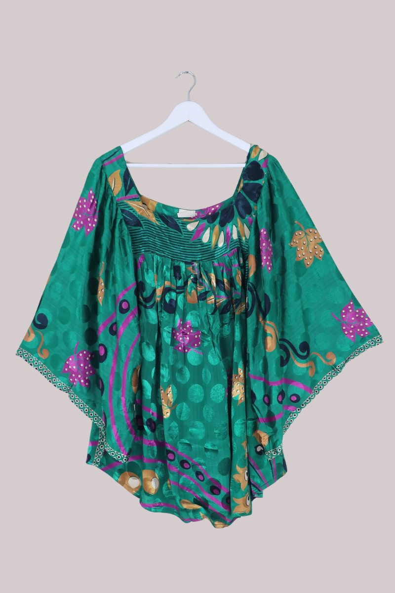 Honey Top in Emerald Rainforest Florals - Free Size