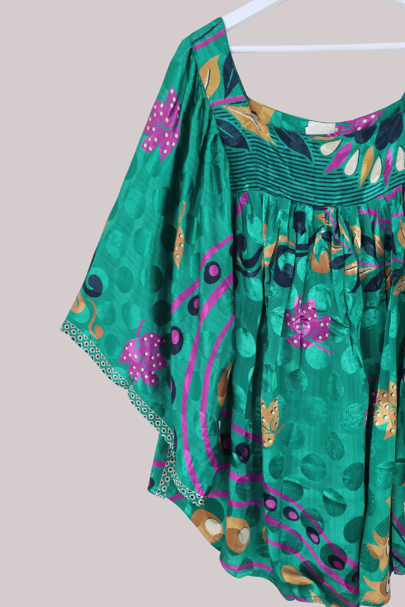 Honey Top in Emerald Rainforest Florals - Free Size