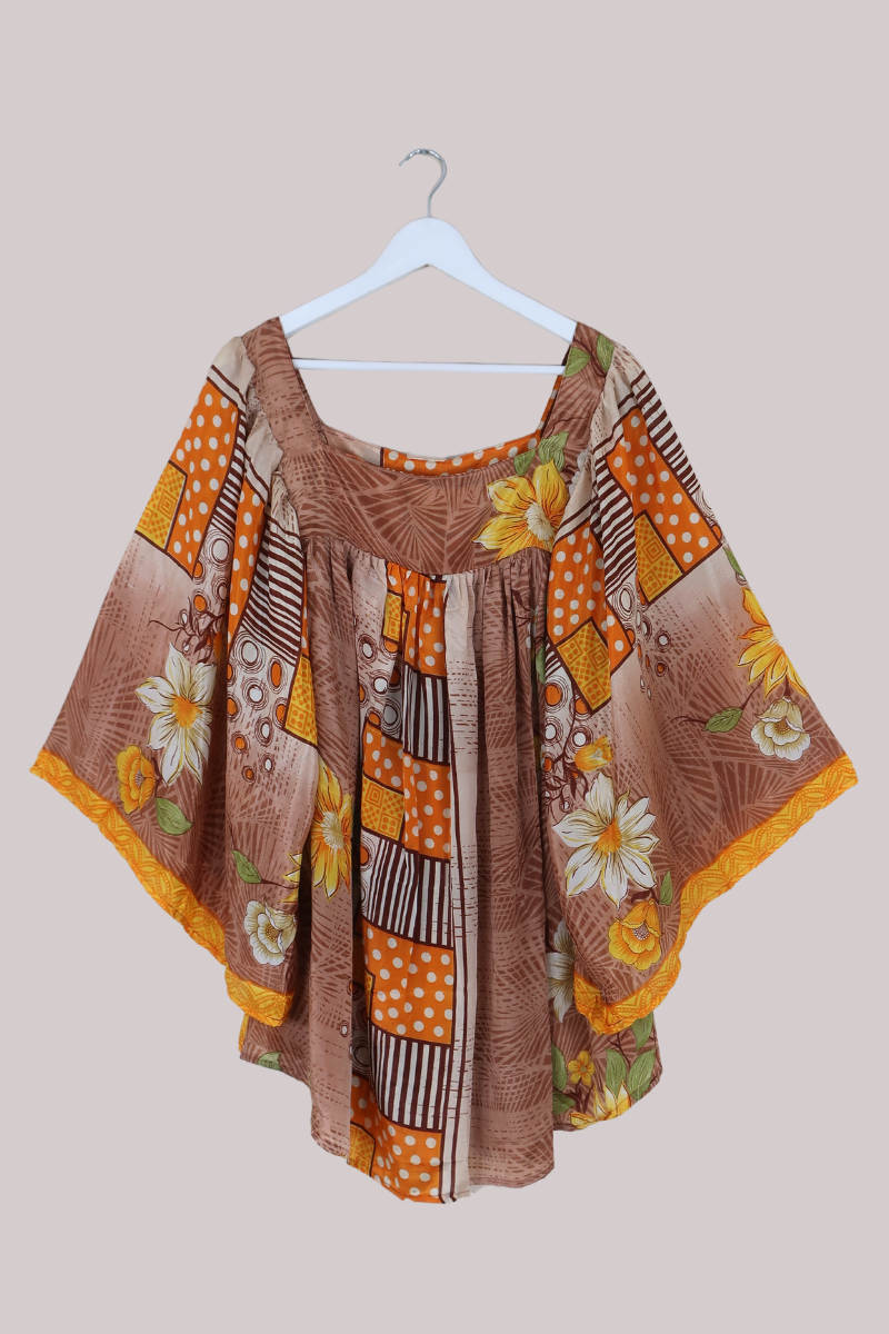 Honey Top in Patchwork Of Sunflowers - Free Size