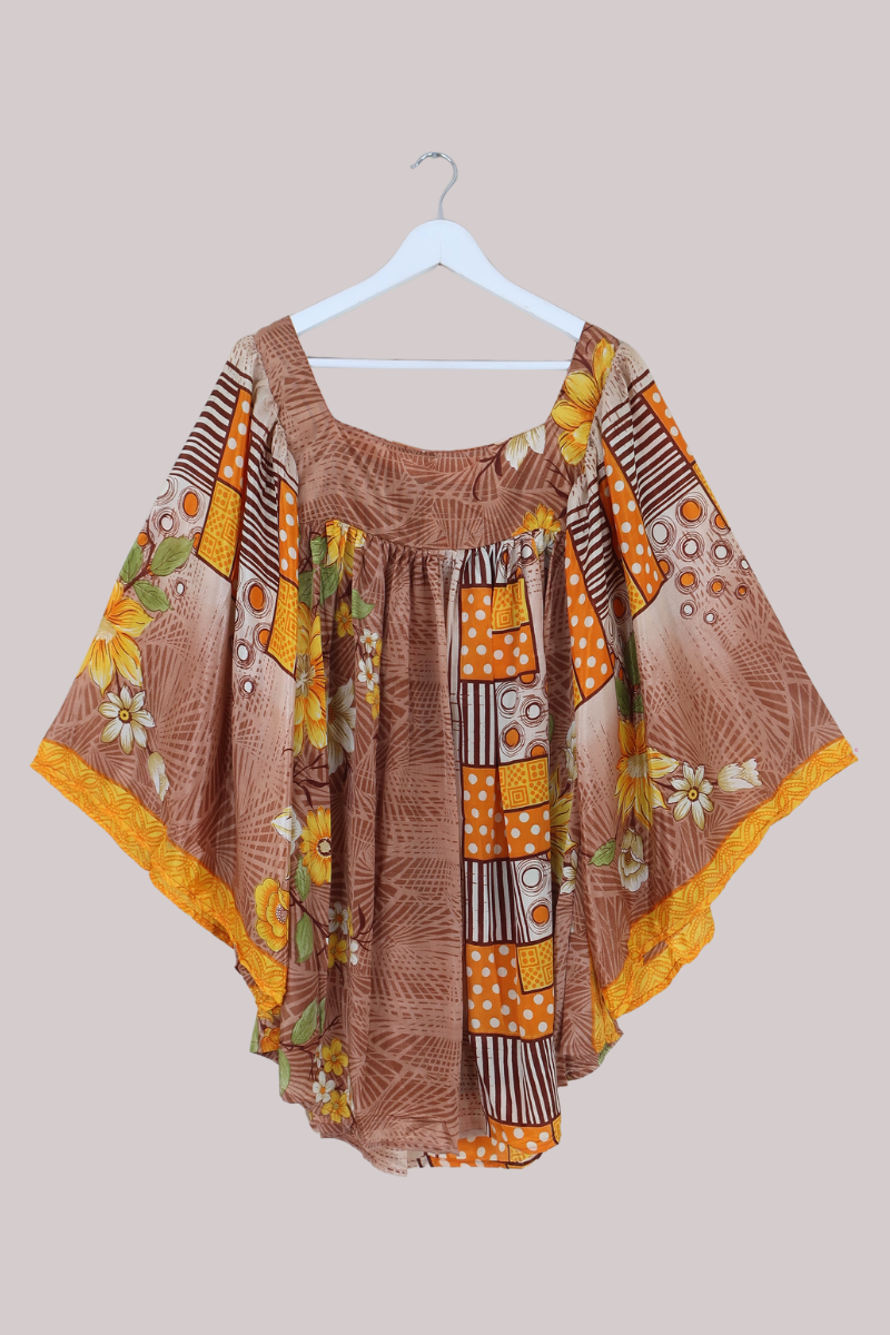 Honey Top in Patchwork Of Sunflowers - Free Size