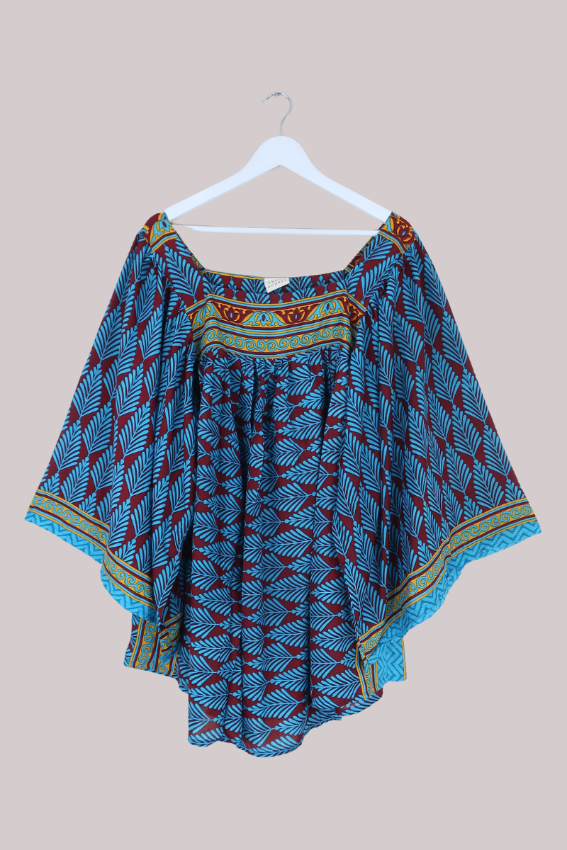 Honey Top in Burgundy & Blue - Free Size