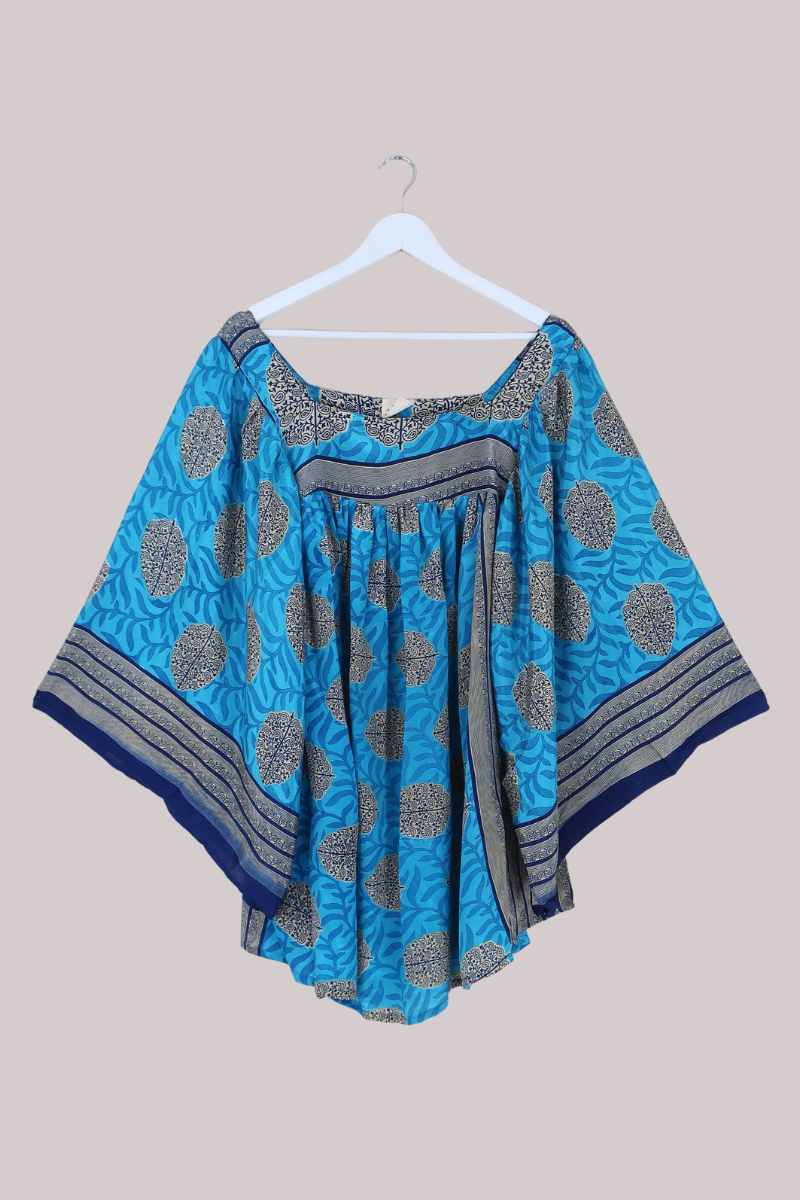 Honey Top in Ocean Blue Vines - Free Size