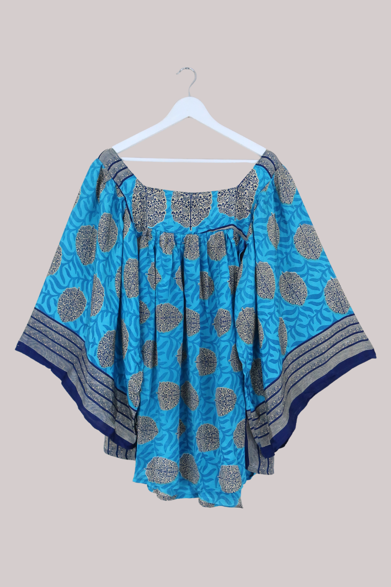 Honey Top in Ocean Blue Vines - Free Size