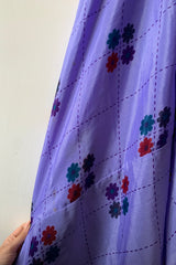 Athena Maxi Dress - Vintage Sari - Retro Lavender Floral - S to L/XL