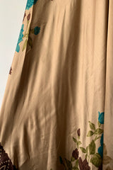 Athena Maxi Dress - Vintage Sari - Rose Gold Floral - S to M/L