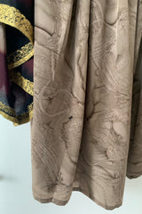 Honey Mini Dress - Embroidered Marbled Mauve - Vintage Indian Sari - Free Size