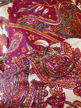 Siren Maxi Dress - Saffron and Lemon Ornate Paisley - Vintage Indian Silk - L