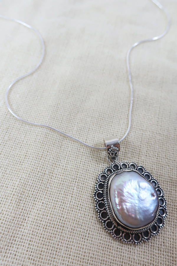 Mother of Pearl Silver Pendant by all about audrey