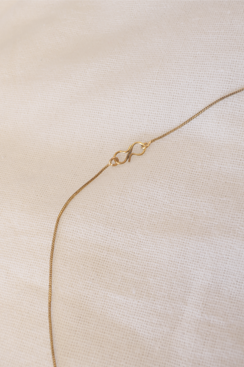 Iris Pendant Necklace in Gold with Black Onyx