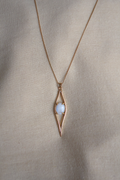 Iris Pendant Necklace in Gold with White Moonstone