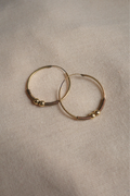 Beaded Hoop Earrings in Gold