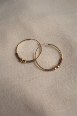 Beaded Hoop Earrings in Gold