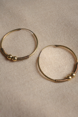 Beaded Hoop Earrings in Gold