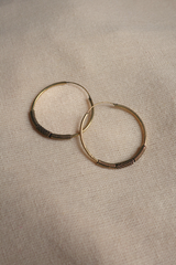 Rope Engraved Hoop Earrings in Gold