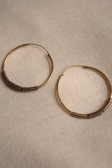 Rope Engraved Hoop Earrings in Gold