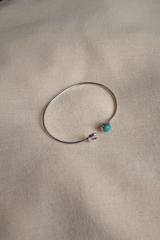 Moonlit Bangle in Silver with Turquoise