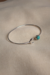Moonlit Bangle in Silver with Turquoise