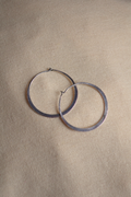 Large Flat Hoop Earrings in Silver