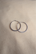 Medium Flat Hoop Earrings in Silver