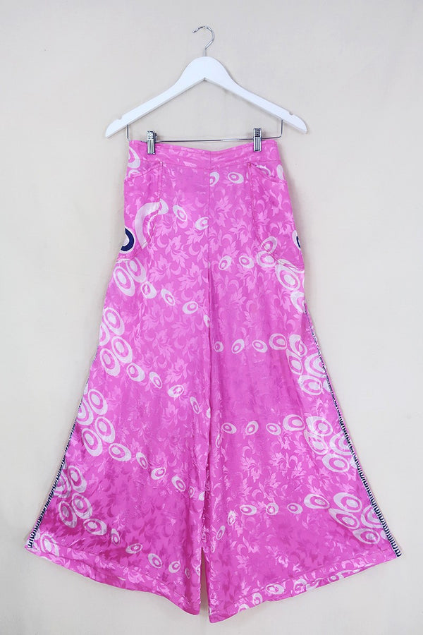 Joni High Waisted Flares - Vintage Sari - Lets Go Party Pink - Free Size S/M by All About Audrey