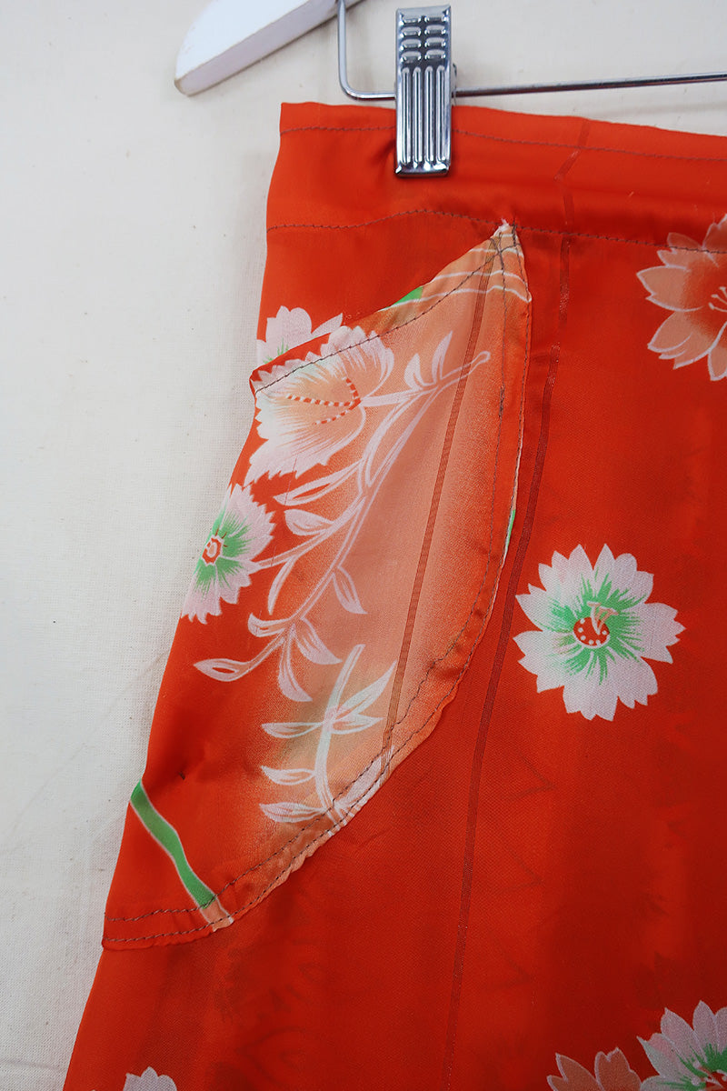 Joni High Waisted Flares - Vintage Sari - Orange Soda - Free Size L/XL by All About Audrey