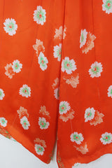 Joni High Waisted Flares - Vintage Sari - Orange Soda - Free Size L/XL by All About Audrey