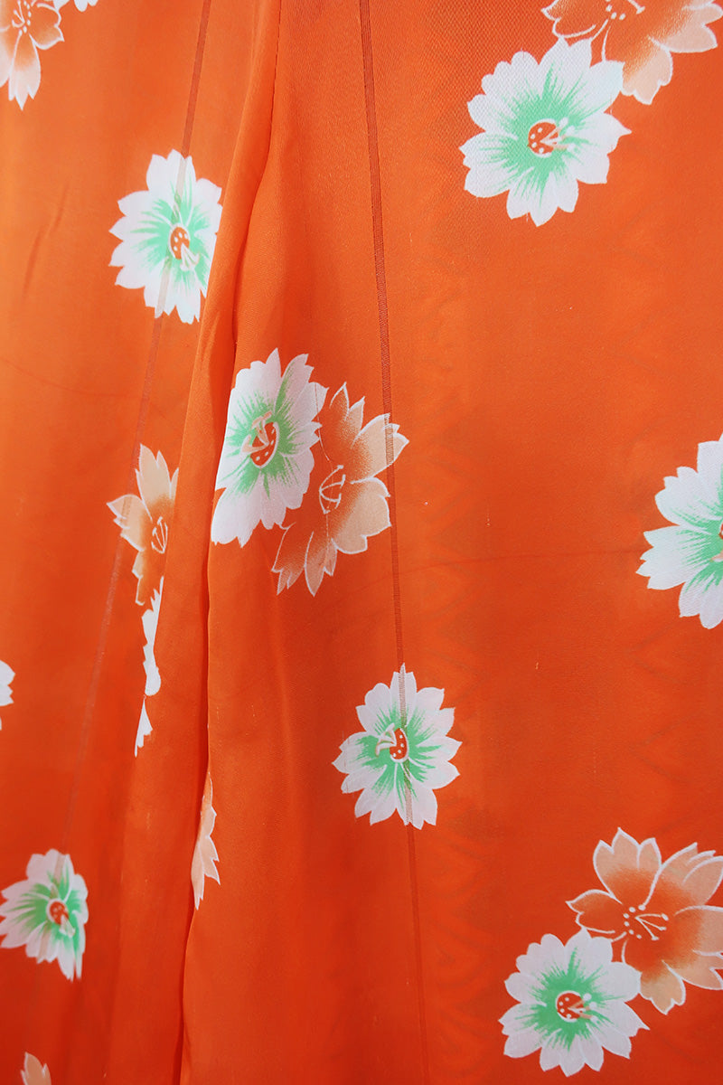 Joni High Waisted Flares - Vintage Sari - Orange Soda - Free Size L/XL by All About Audrey