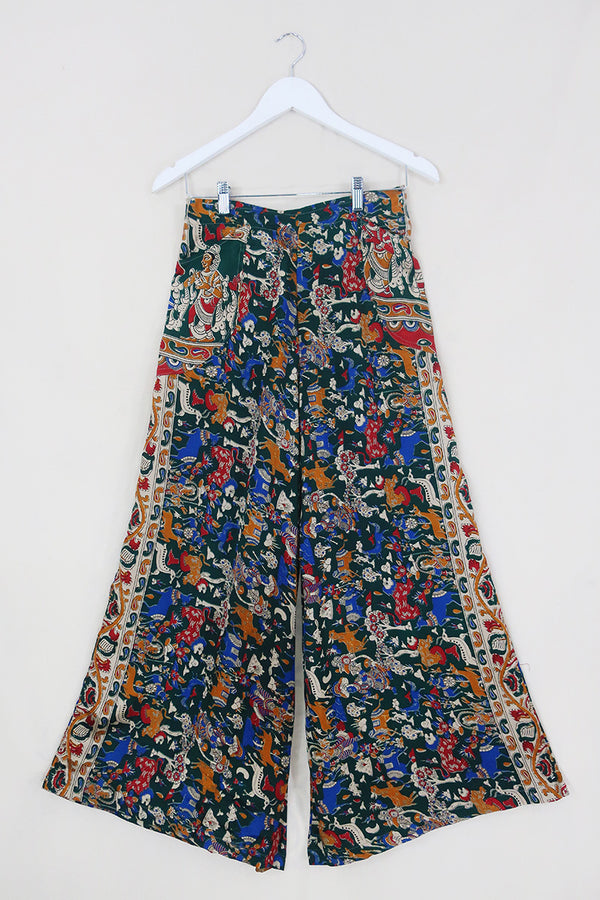 Joni High Waisted Flares - Vintage Sari - Animal Kingdom - Free Size S/M by All About Audrey