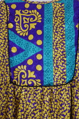 Jude Tunic Top - Violet & Gold Paisley Shimmer - Vintage Indian Sari - Size M/L by all about audrey