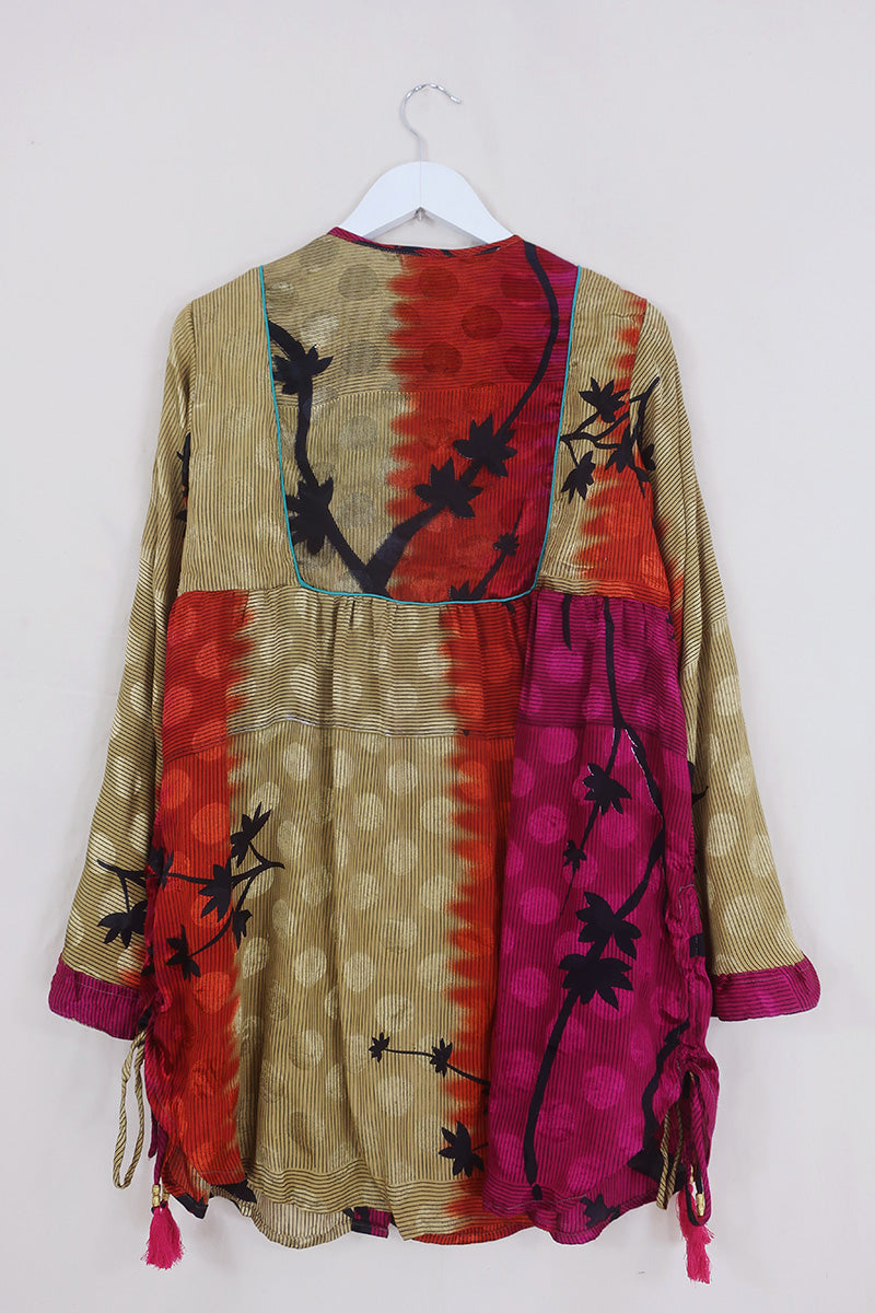 Jude Tunic Top - Desert Night Mirage - Vintage Indian Sari - Size M/L by all about audrey