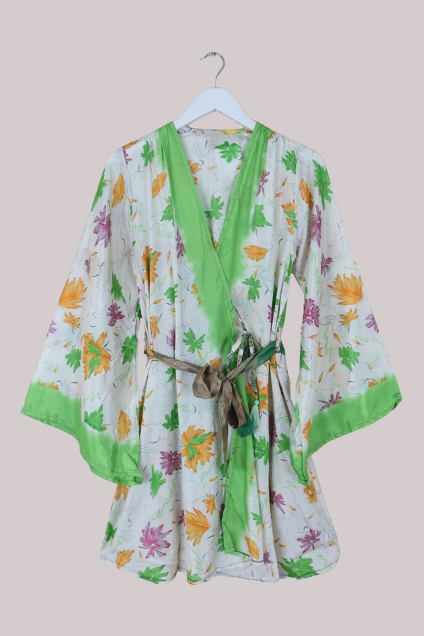 Karina Vintage Sari Jacket - Spring Whimsy - Size M/L