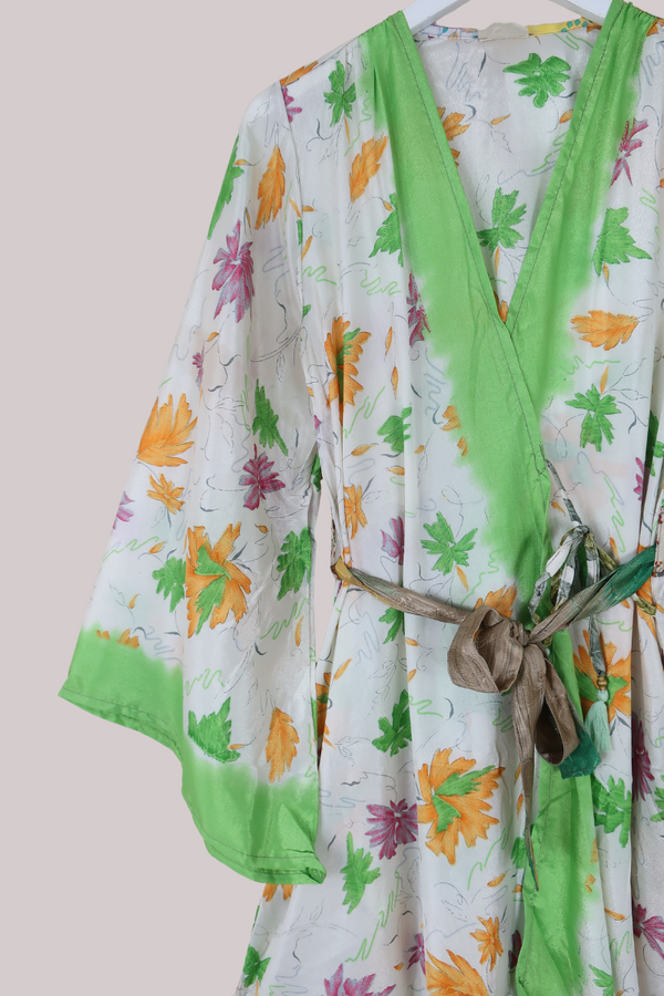 Karina Vintage Sari Jacket - Spring Whimsy - Size M/L