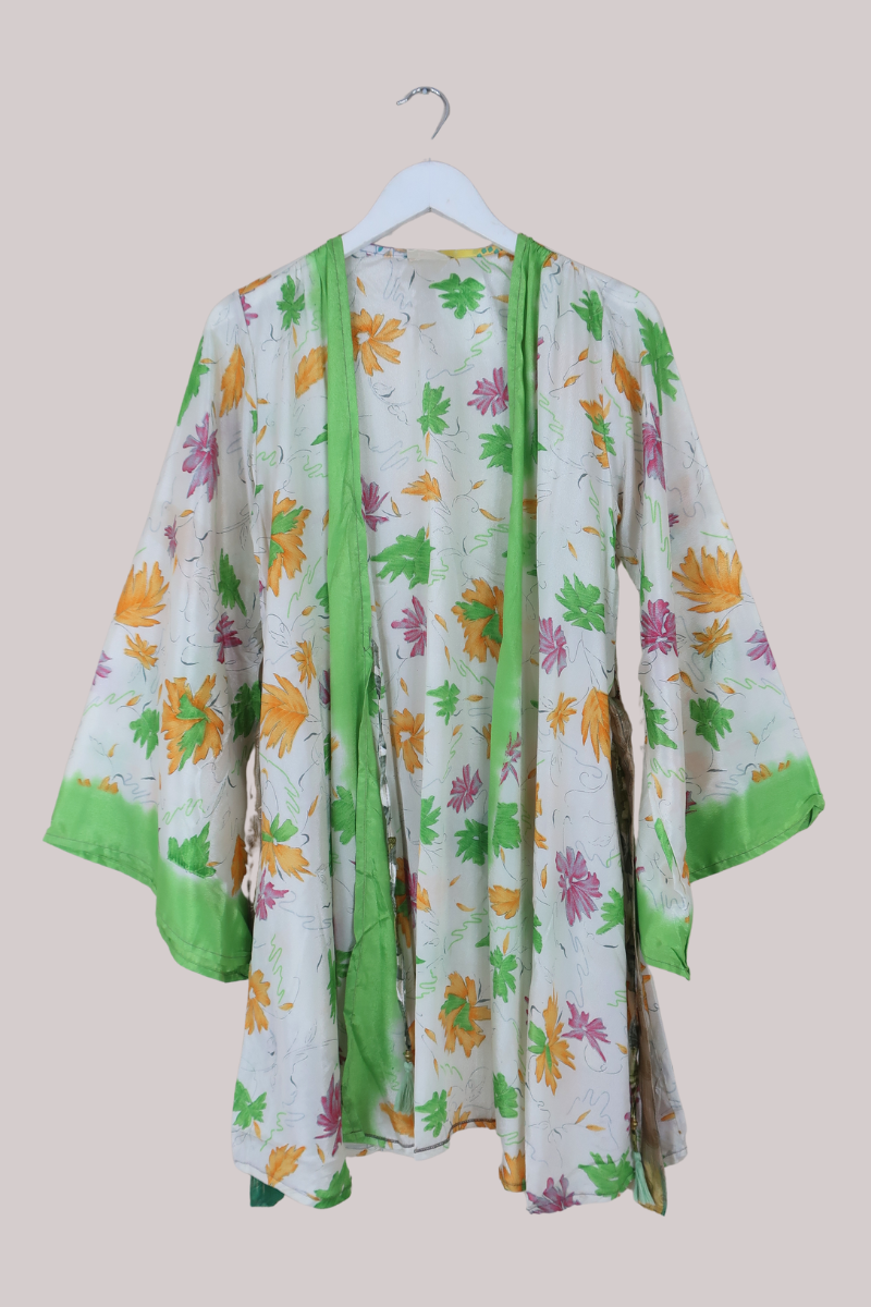 Karina Vintage Sari Jacket - Spring Whimsy - Size M/L