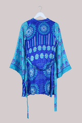 Karina Vintage Sari Jacket - Feeling Shades of Blue - Size S/M
